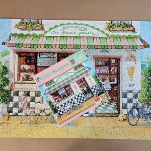MasterPieces Little Shoppes Goodies Ice Cream Parlor 750 Piece Jigsaw Puzzle EUC